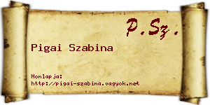 Pigai Szabina névjegykártya