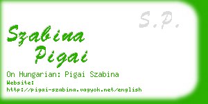 szabina pigai business card